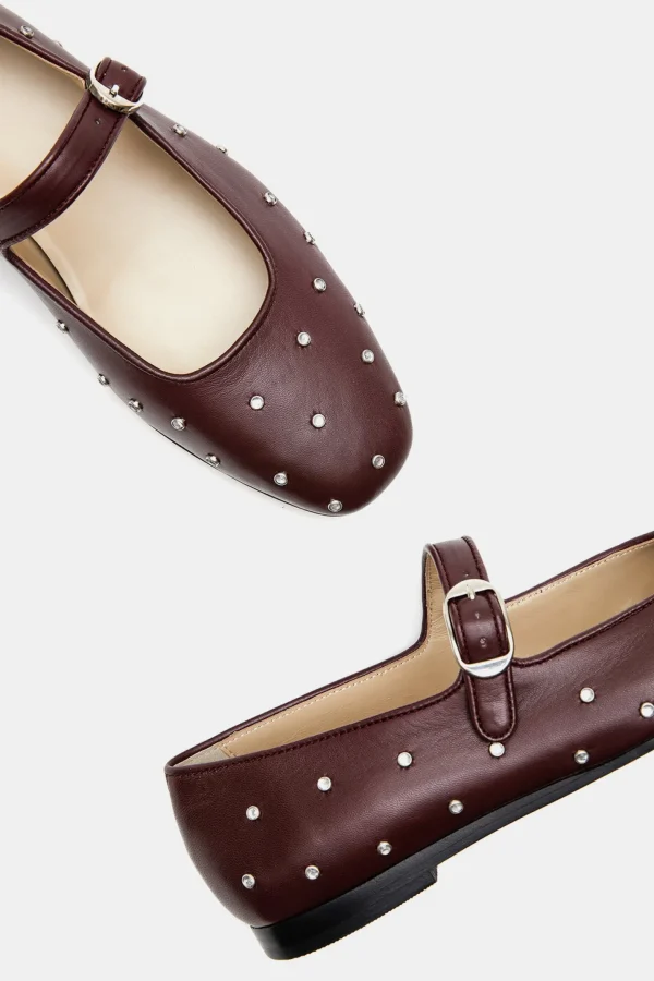 Le Monde Beryl Loafer & Ballerinas<Ballerinas Mary Jane Strass in Oxblood