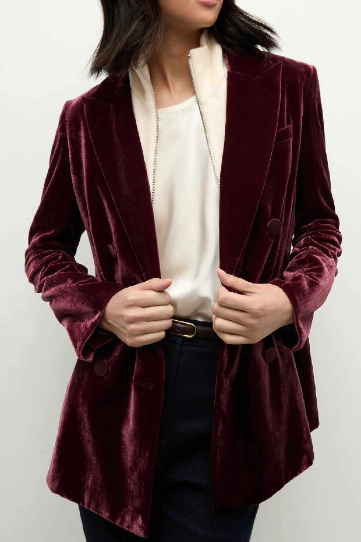 blazer_ellette_in_wine_3.webp Veronica Beard Blazer<Blazer Ellette in Wine