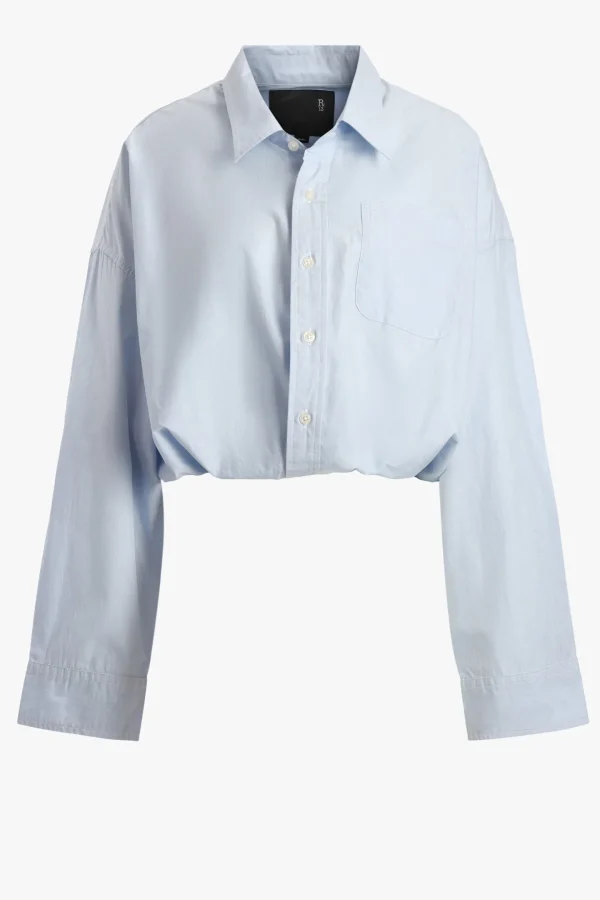 R13 Blusen & Tops<Bluse Crossover in Eon Light Blue