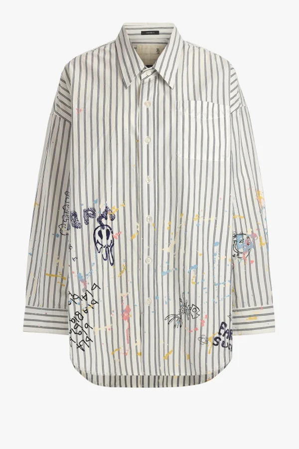 R13 Blusen & Tops<Bluse Drop Neck in Navy Stripe