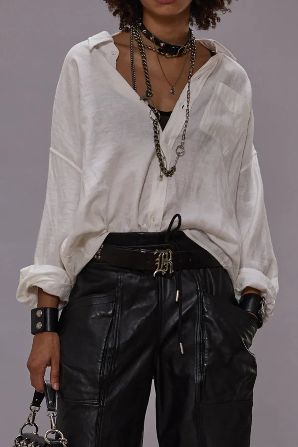 R13 Blusen & Tops<Bluse Drop Neck in Weiß
