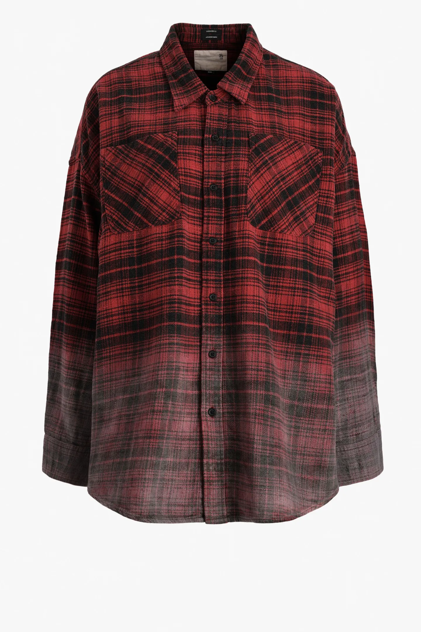 bluse_drop_neck_workshirt_0.webp R13 Blusen & Tops<Bluse Drop Neck Workshirt in Red Dip Dye