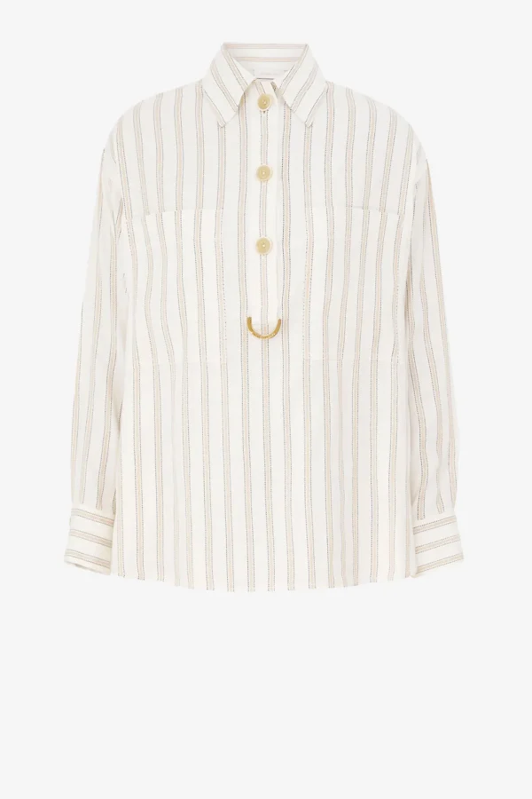 Zimmermann Blusen & Tops<Bluse Illuminate Striped in Cream/Gold