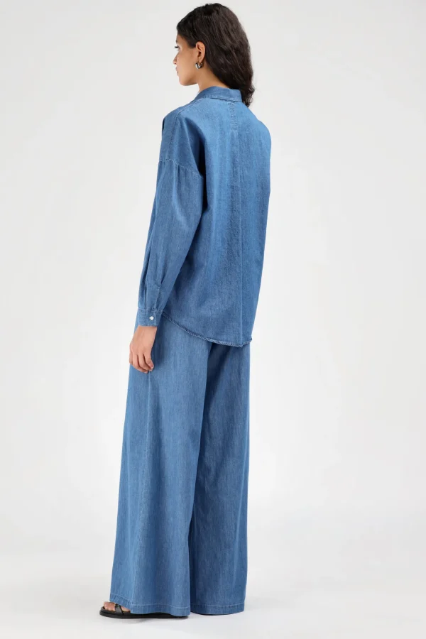 Ladneri Blusen & Tops<Bluse Lyon in Denim Blue