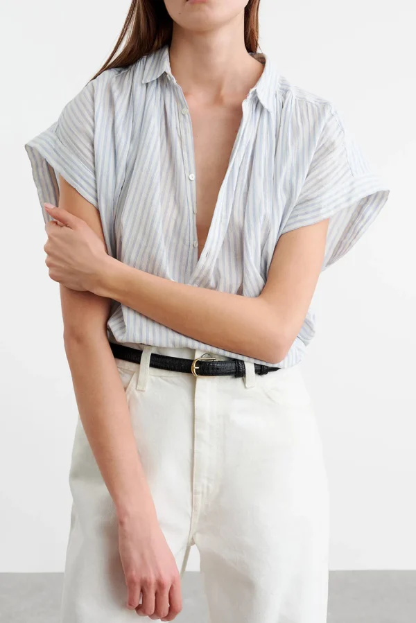 Nili Lotan Blusen & Tops<Bluse Normandy in Ivory/Blue