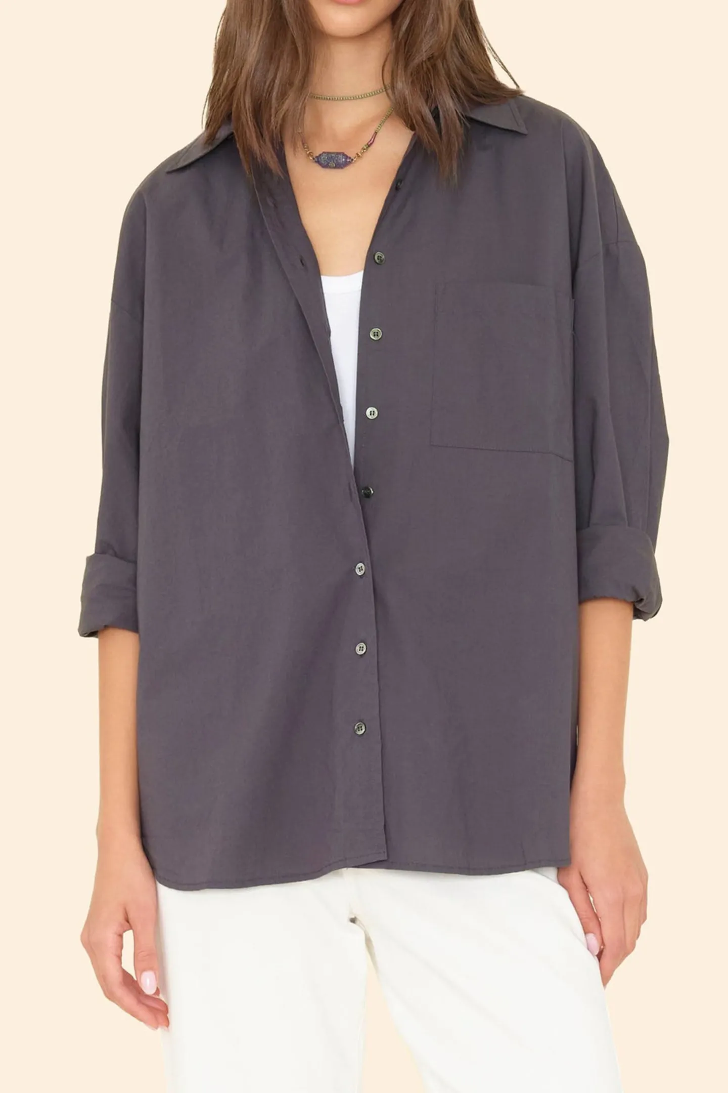bluse_sydney_in_cinder_bl_2.webp Xírena Blusen & Tops<Bluse Sydney in Cinder Blue