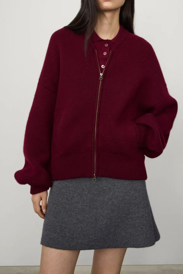 Lisa Yang Strickjacken<Cardigan Kirsti in Deep Plum