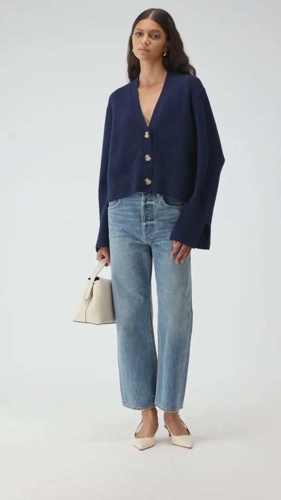 Ladneri Strickjacken<Cardigan Paix in Dark Navy