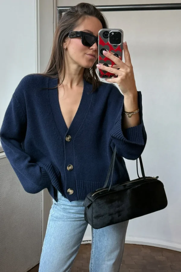 Ladneri Strickjacken<Cardigan Paix in Dark Navy