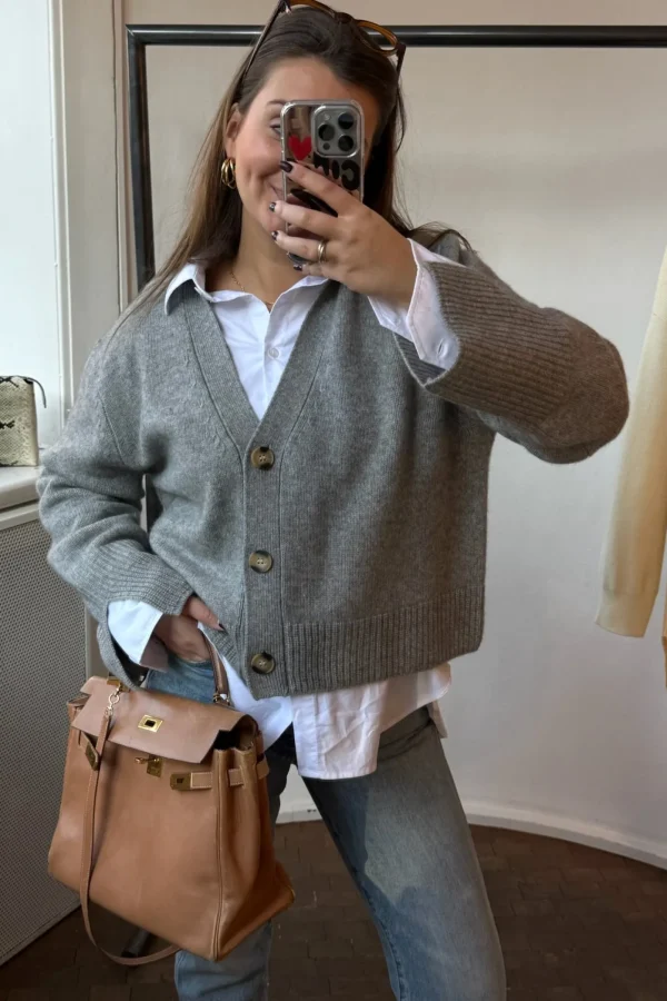 Ladneri Strickjacken<Cardigan Paix in Light Grey