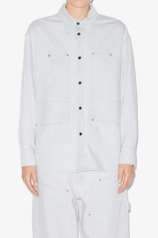 Marant Etoile Jacken & Westen<Hemdjacke Okely in Light Blue