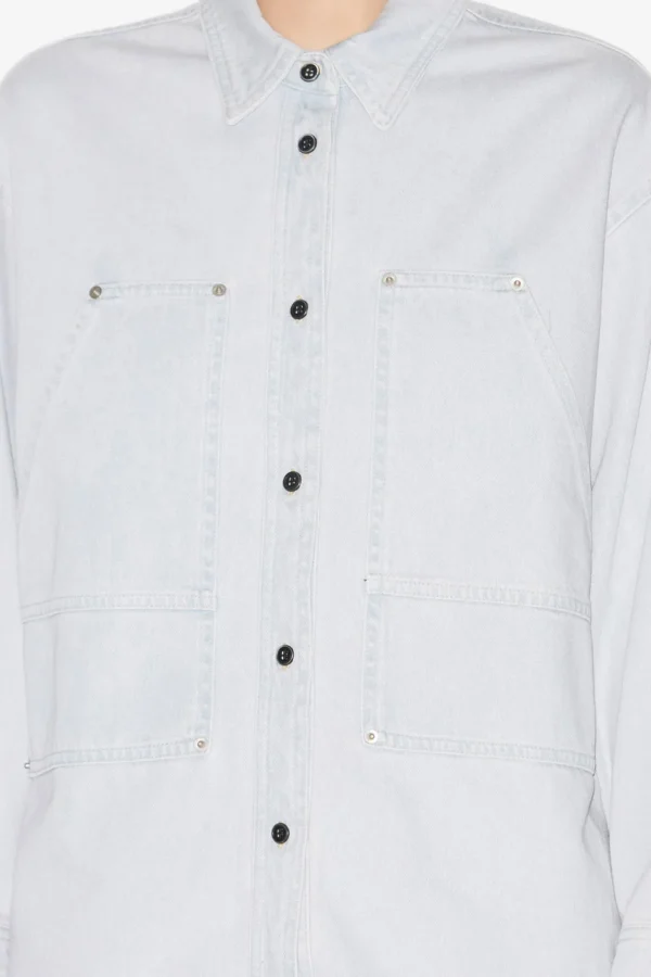 Marant Etoile Jacken & Westen<Hemdjacke Okely in Light Blue