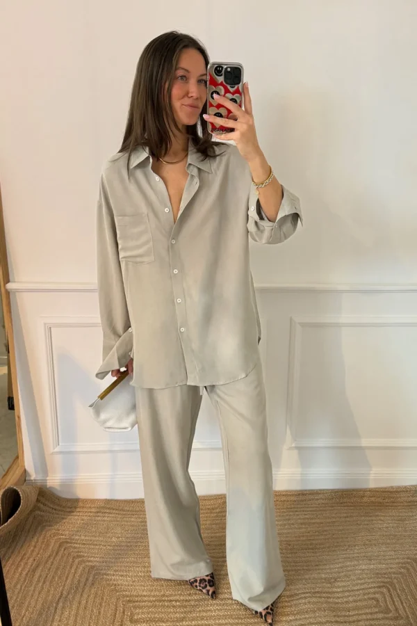Ladneri Hosen & Jumpsuits<Hose Chambord Soft Linen in Sage