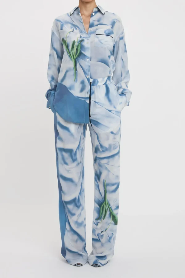 Victoria Beckham Hosen & Jumpsuits<Hose Pyjama in Flowers Ice Blue
