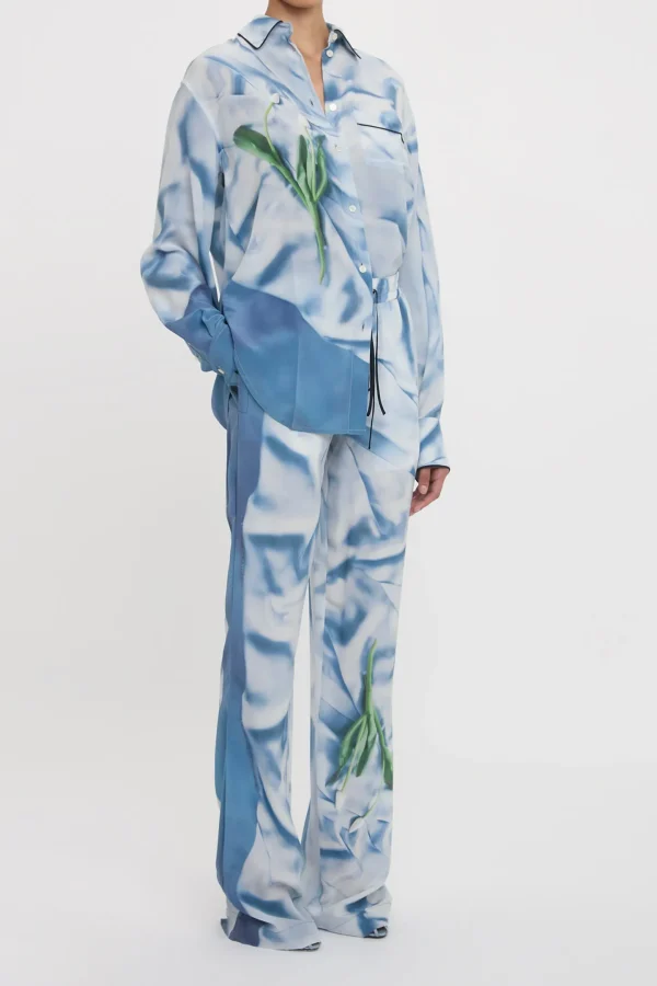 Victoria Beckham Hosen & Jumpsuits<Hose Pyjama in Flowers Ice Blue