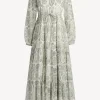 Ladneri Kleider<Kleid d'Azur in Oliv/Weiß