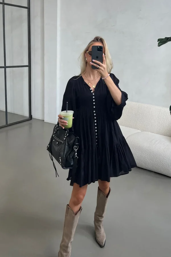 Ladneri Kleider<Kleid Nice in Caviar