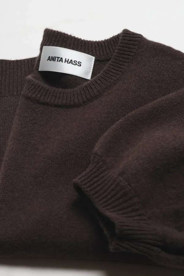 Anita Hass Pullover<Kurzarmpullover 'Heart' in Chocolate