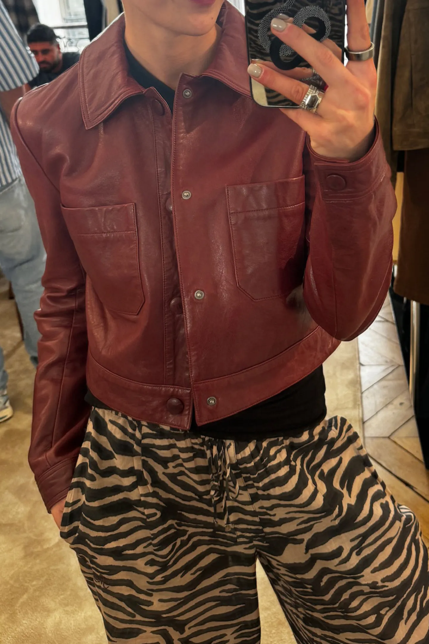lederjacke_in_syrah_red_2.webp Frame Jacken & Westen<Lederjacke in Syrah Red