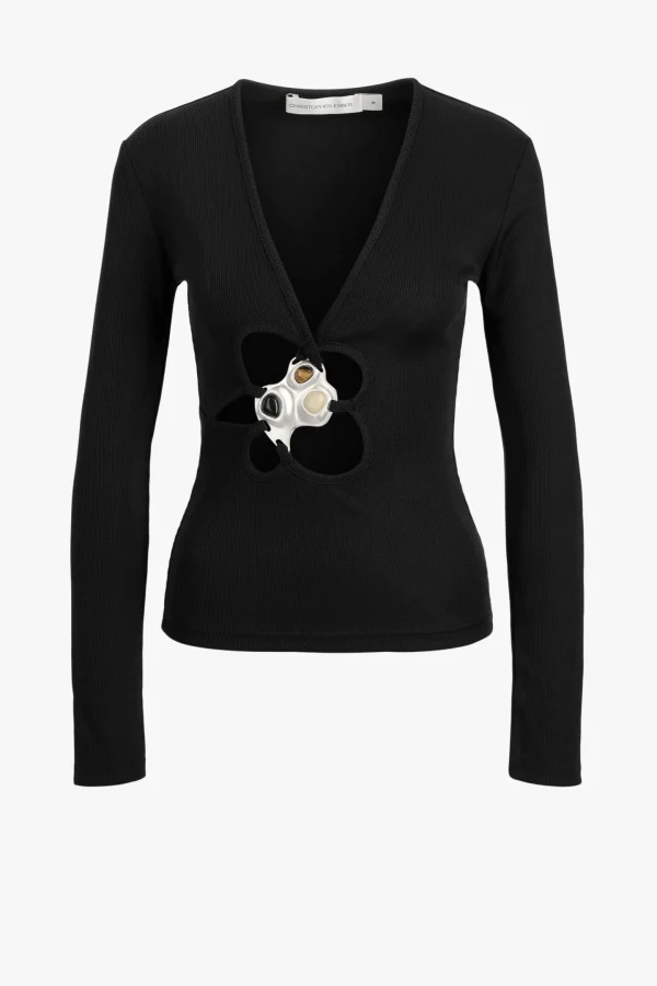 Christopher Esber Blusen & Tops<Longsleeve Trio Stone in Schwarz