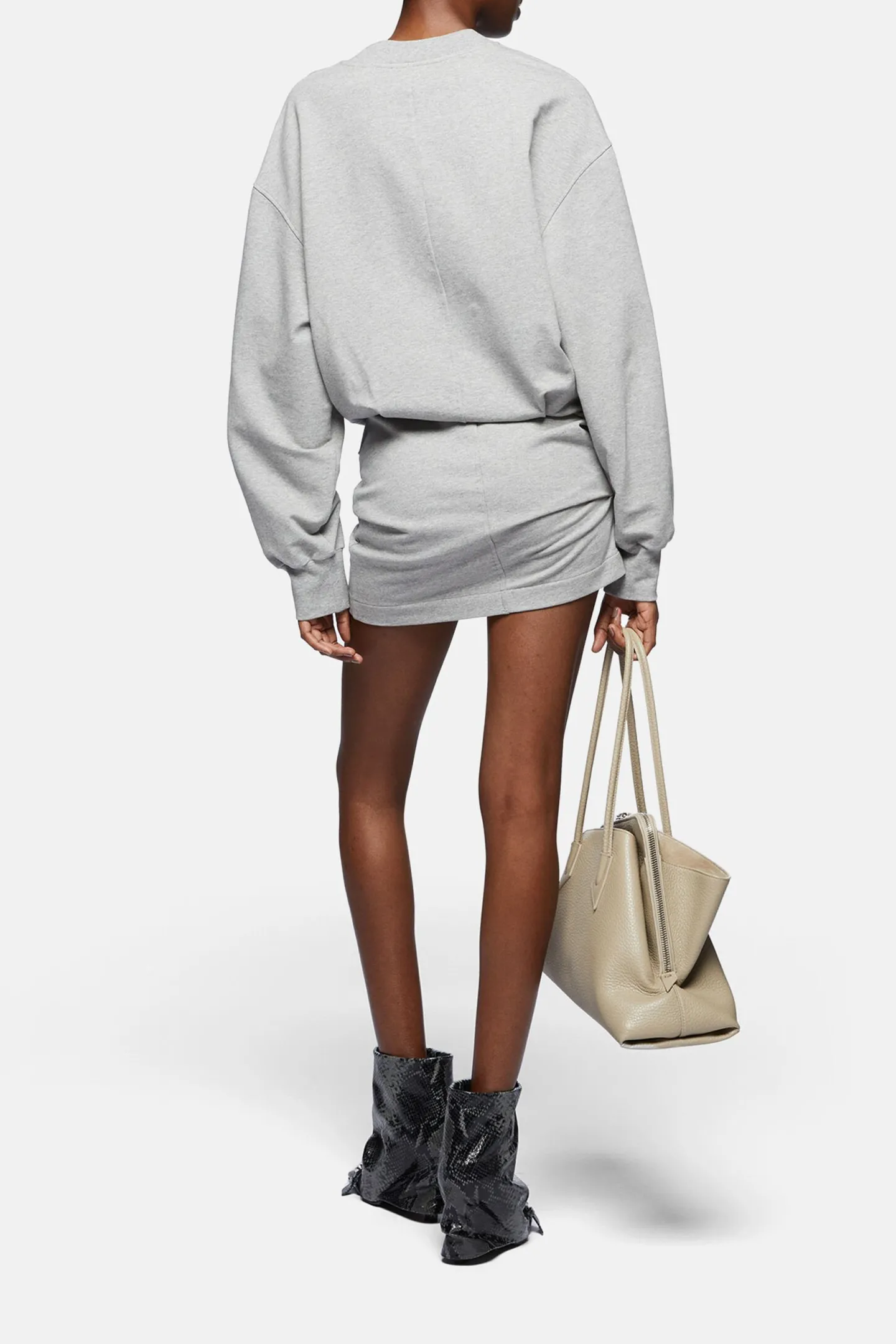 minikleid_in_grey_melange_4.webp The Attico Kleider<Minikleid in Grey Melange