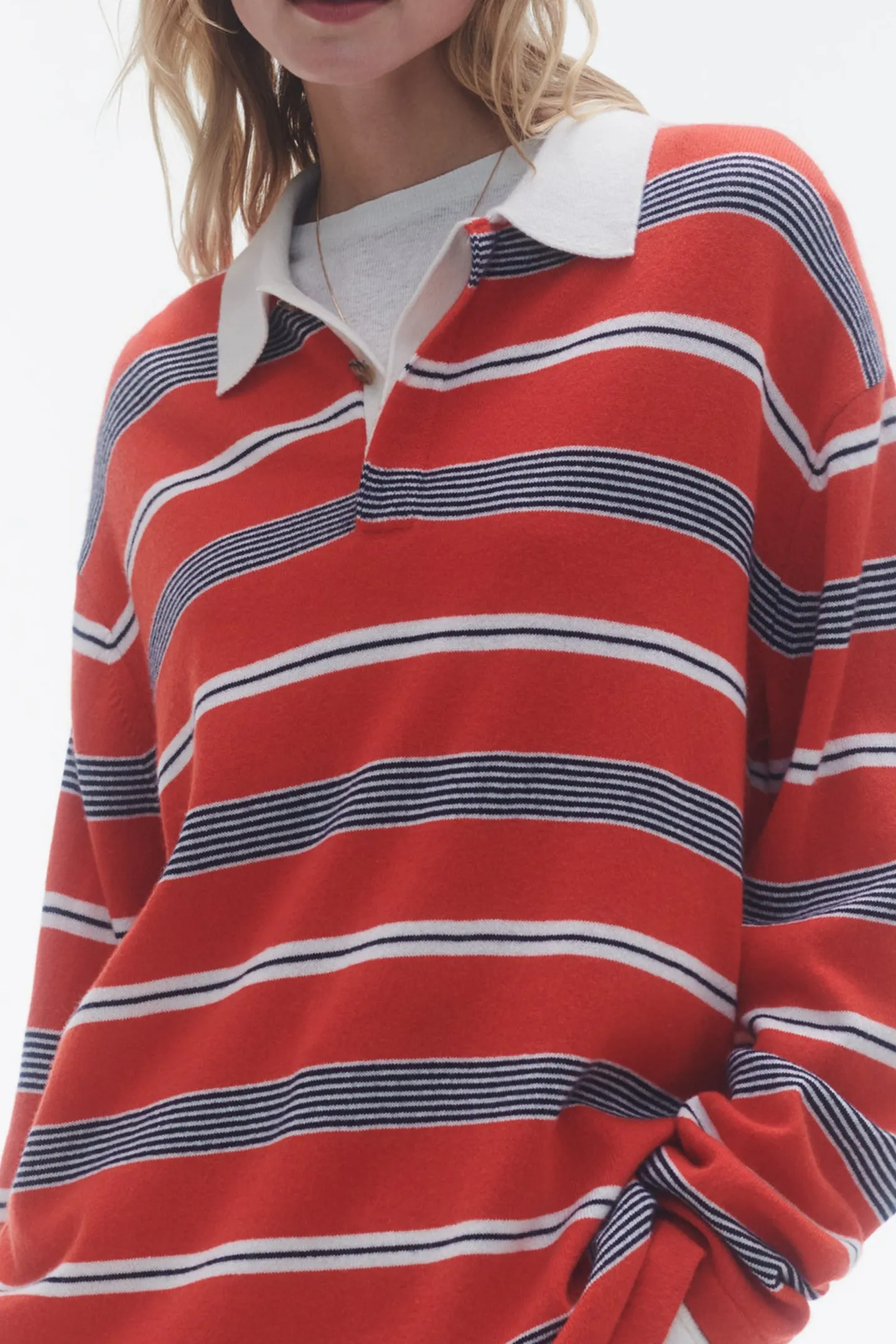poloshirt_rugby_in_cherry_2.webp Guest in Residence Shirts, Tank Tops & Longsleeves<Poloshirt Rugby in Cherry