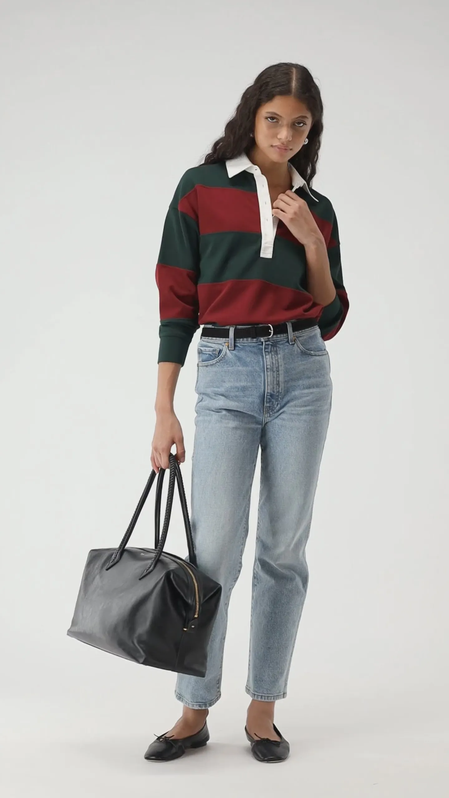 poloshirt_varsity_in_bord_4.webp Ladneri Shirts, Tank Tops & Longsleeves<Poloshirt Varsity in Bordeaux/Dark Green