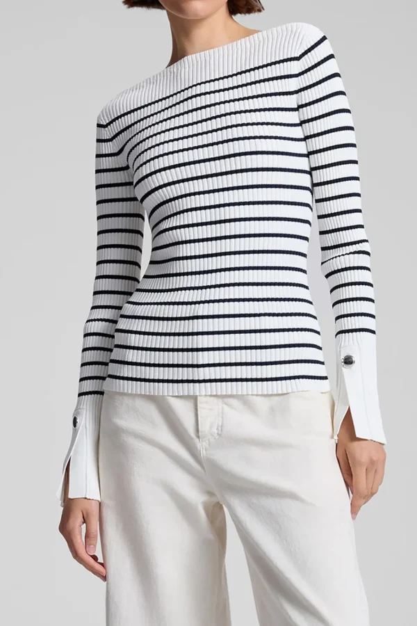 A.L.C. Pullover<Pullover Anya in Off-White/Dark Sapphire