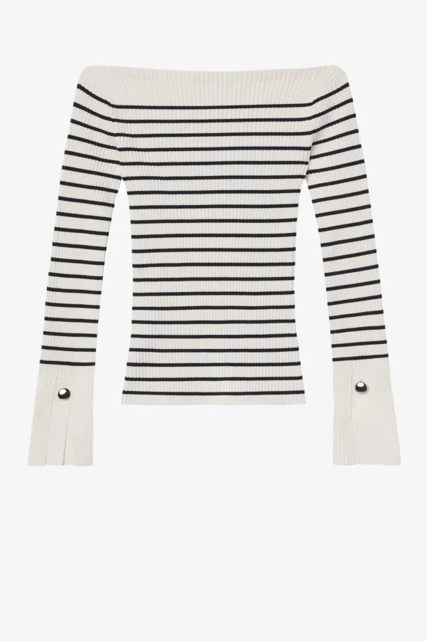 A.L.C. Pullover<Pullover Anya in Off-White/Dark Sapphire
