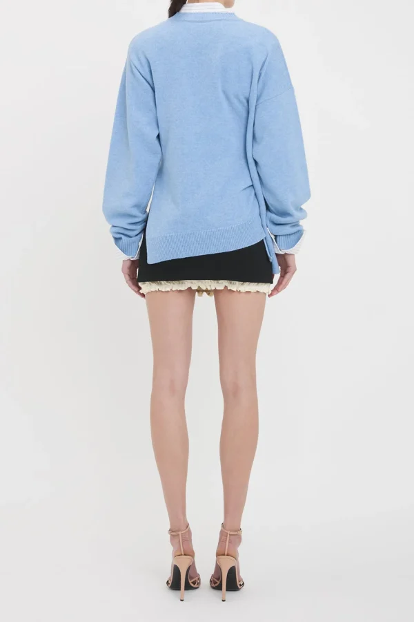 Victoria Beckham Pullover<Pullover Gathered in Iceberg