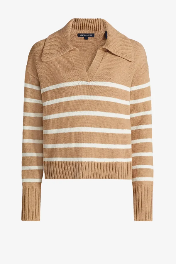 Veronica Beard Pullover<Pullover Jovie in Khaki/Ivory