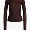 Frame Pullover<Pullover Mixed Mesh in Deep Burgundy