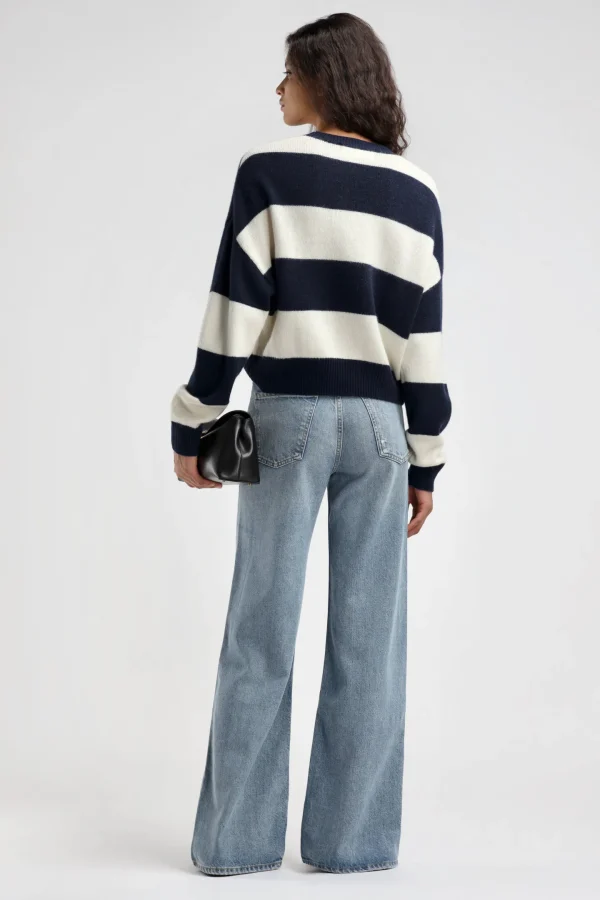 Ladneri Pullover<Pullover Pont in Navy/Weiß