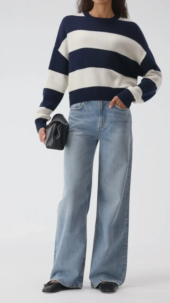 Ladneri Pullover<Pullover Pont in Navy/Weiß