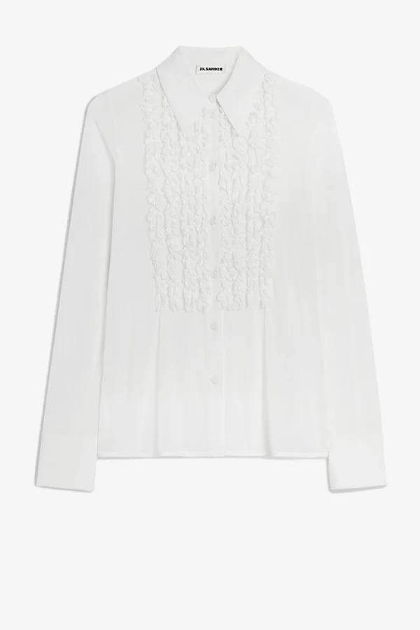 Jil Sander Blusen & Tops<Rüschenbluse in Porcelain