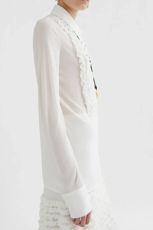 Jil Sander Blusen & Tops<Rüschenbluse in Porcelain