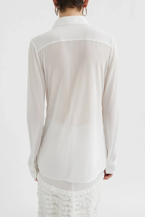 Jil Sander Blusen & Tops<Rüschenbluse in Porcelain