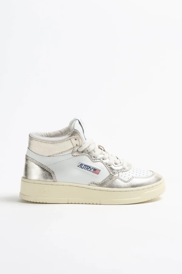 Autry Sneaker | Court<Sneaker 01 Mid in Weiß/Platinum