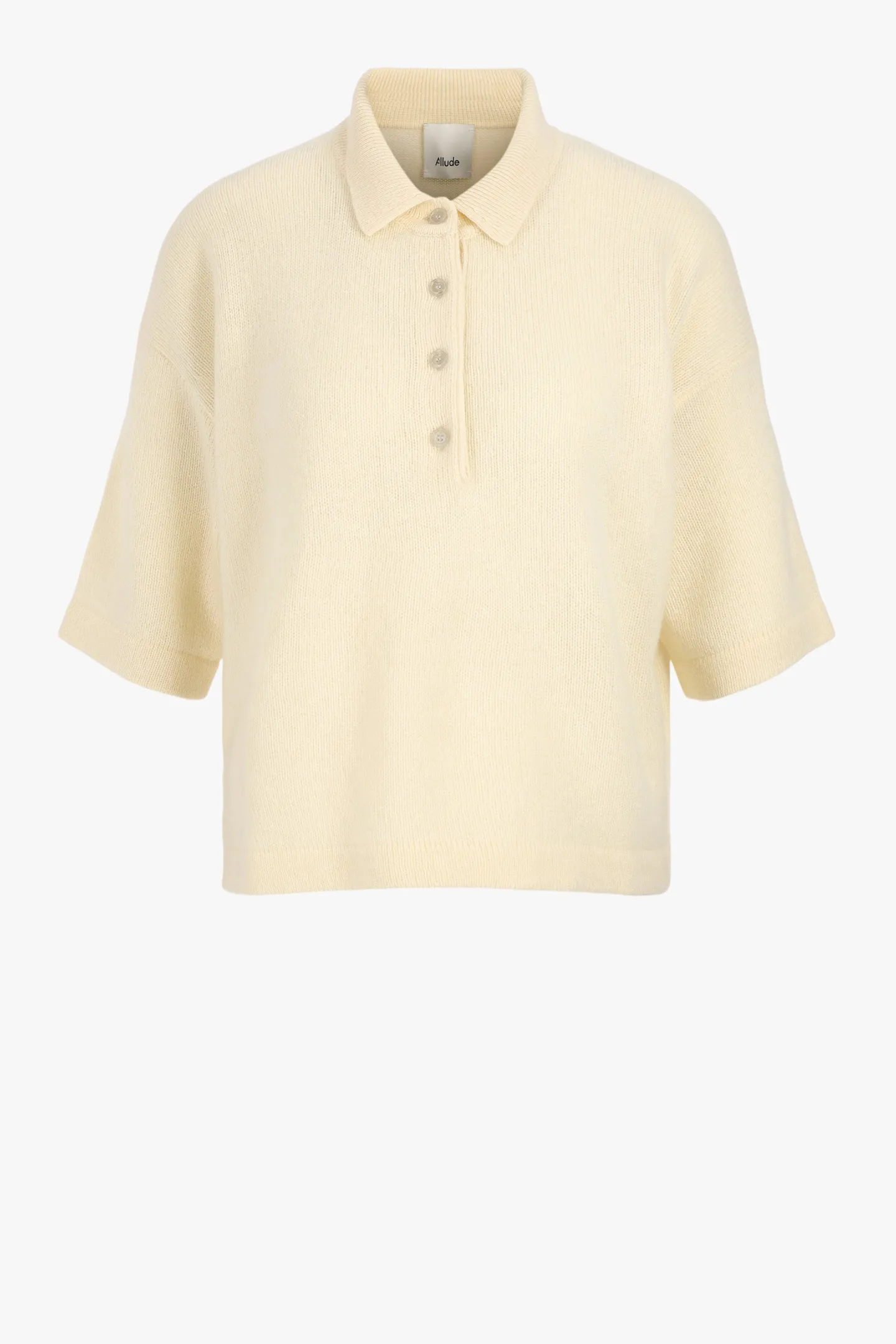 strickshirt_polo_in_beige_0.webp Allude Pullover<Strickshirt Polo in Beige