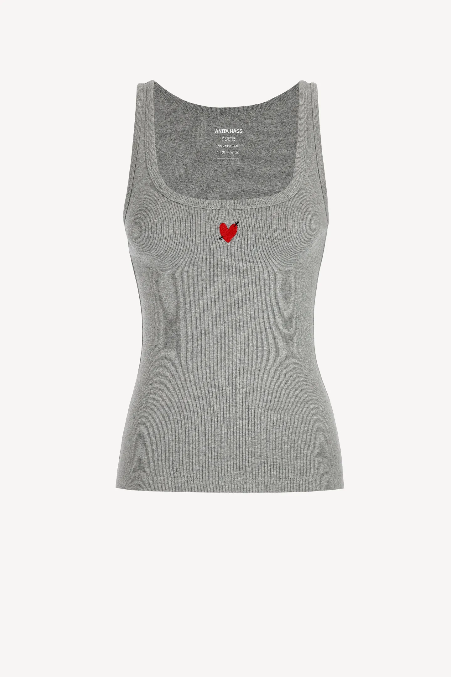 tank_top_heart_in_light_g_0.webp Anita Hass Shirts, Tank Tops & Longsleeves<Tank Top 'Heart' in Light Grey