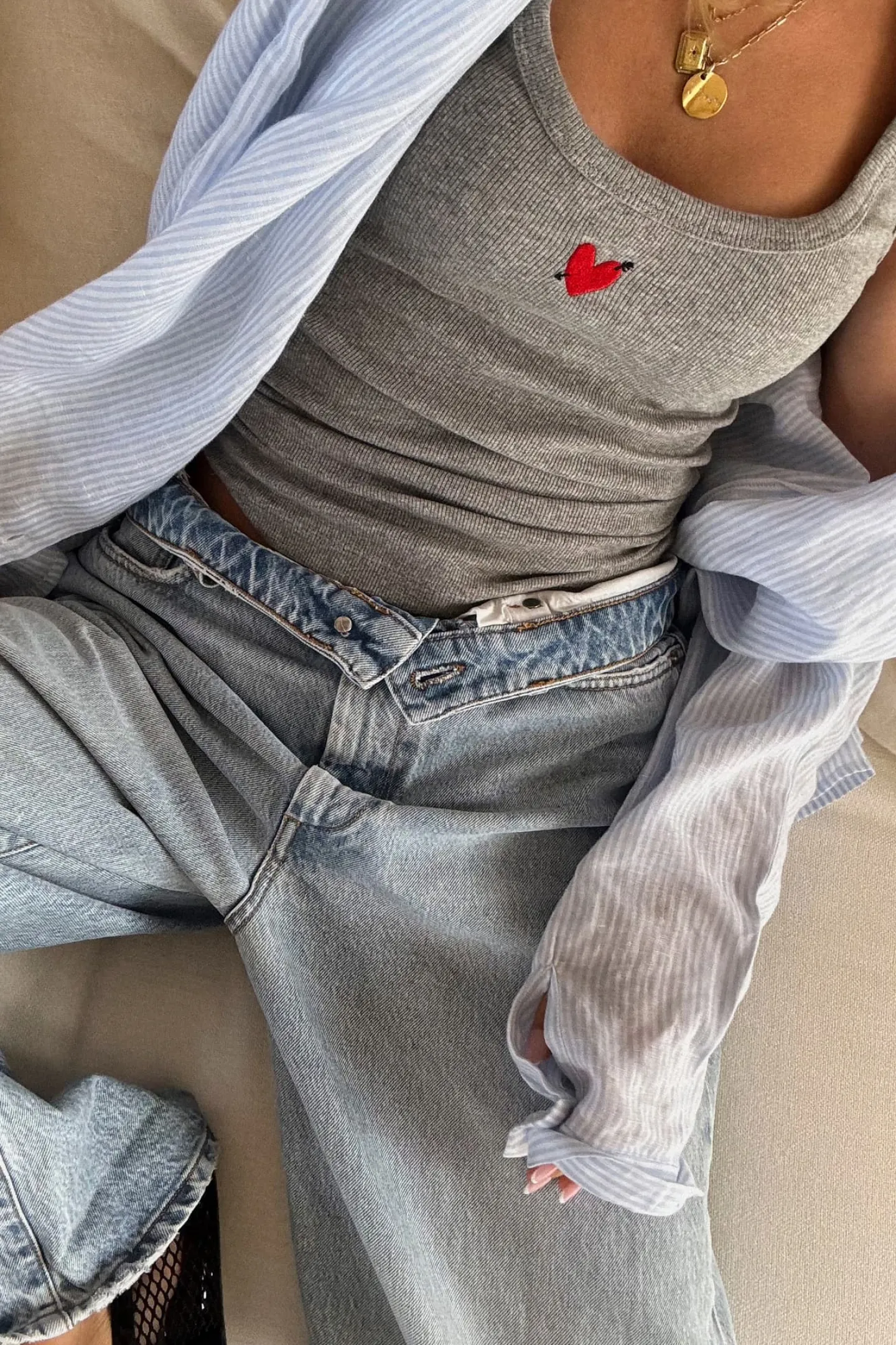 tank_top_heart_in_light_g_1.webp Anita Hass Shirts, Tank Tops & Longsleeves<Tank Top 'Heart' in Light Grey