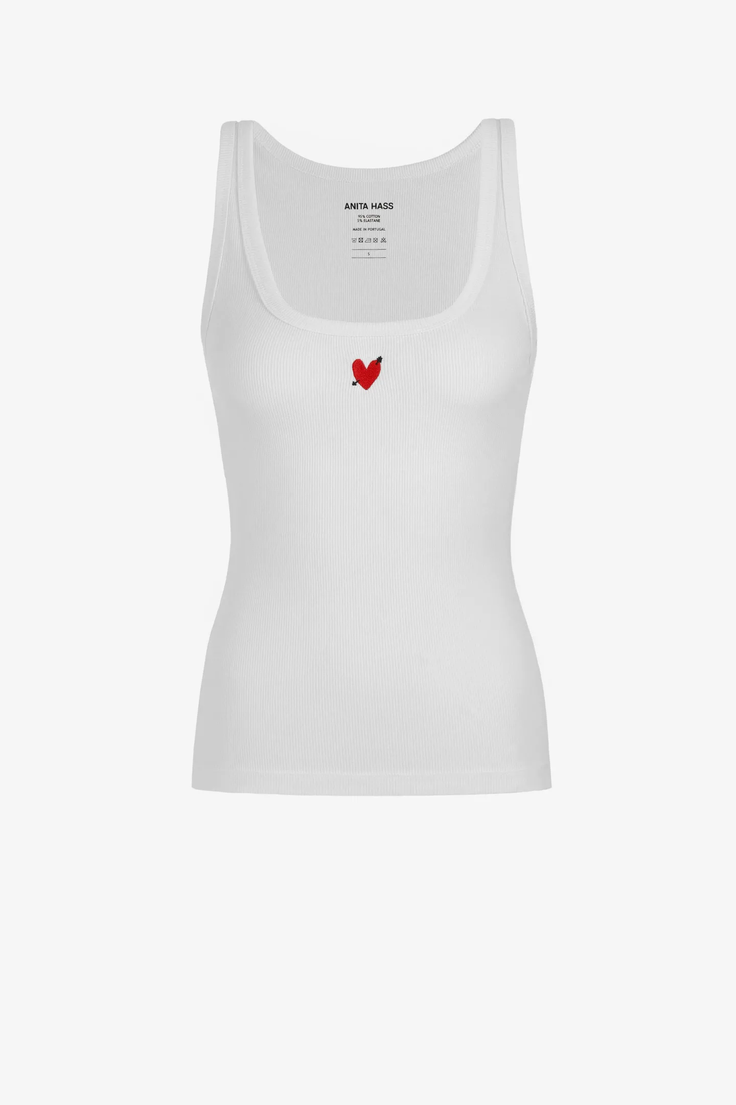 tank_top_heart_in_wei_0.webp Anita Hass Shirts, Tank Tops & Longsleeves<Tank Top 'Heart' in Weiß