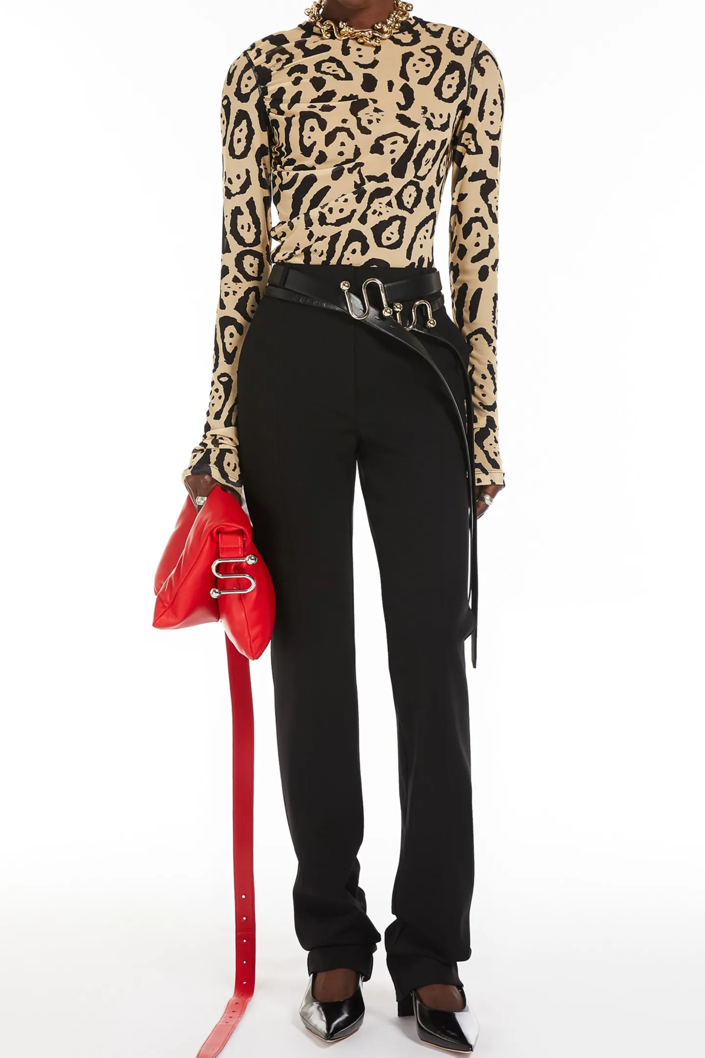 top_bis_in_leopard_1.webp Sportmax Blusen & Tops<Top Bis in Leopard