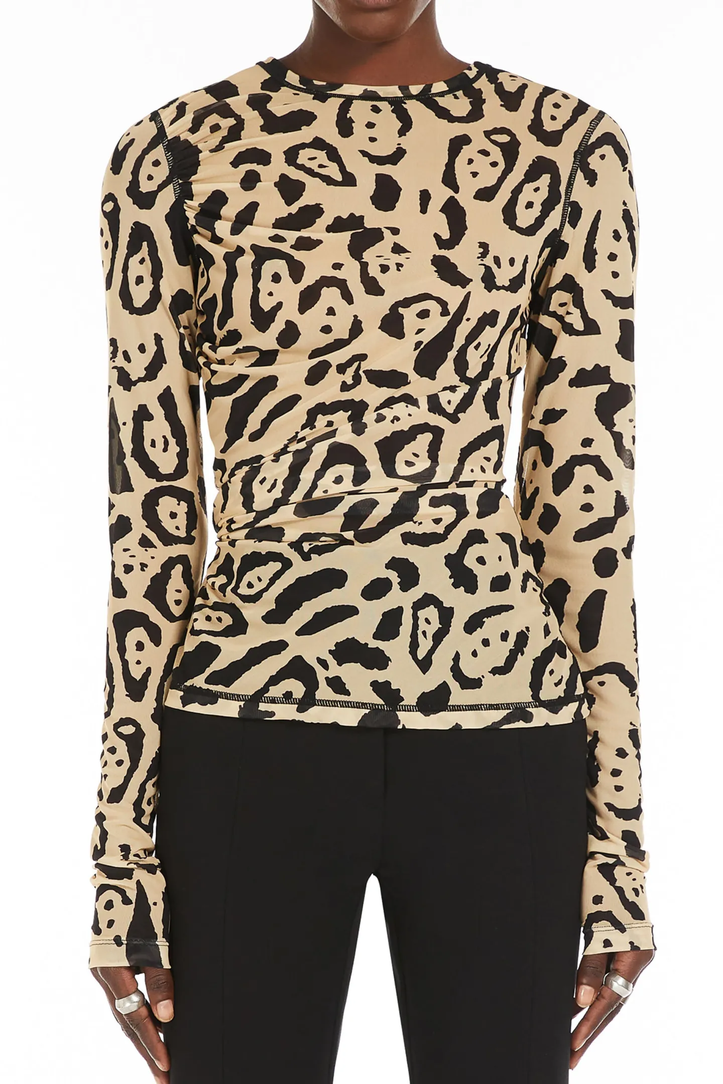top_bis_in_leopard_2.webp Sportmax Blusen & Tops<Top Bis in Leopard