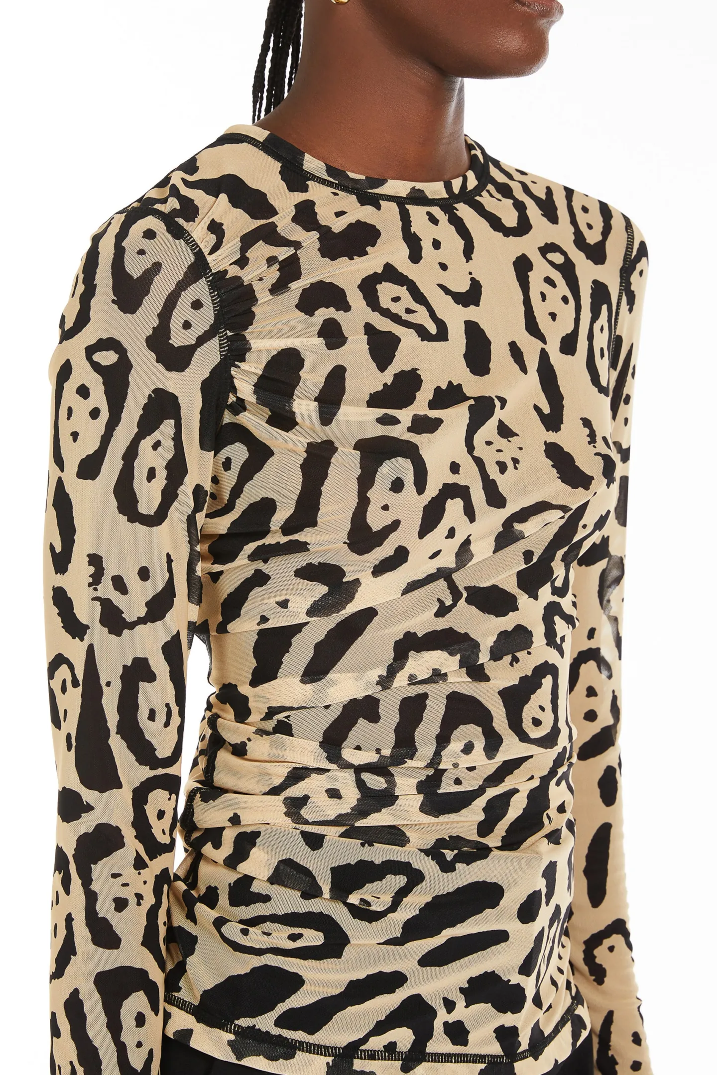 top_bis_in_leopard_3.webp Sportmax Blusen & Tops<Top Bis in Leopard