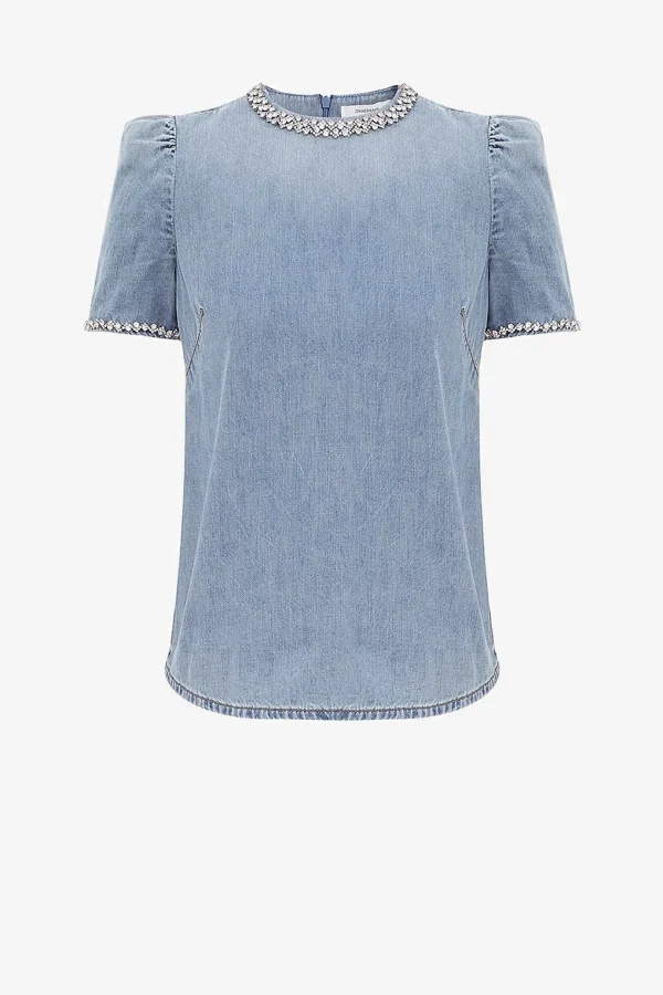 Zimmermann Blusen & Tops<Top Crush Embellished in Blue Moon