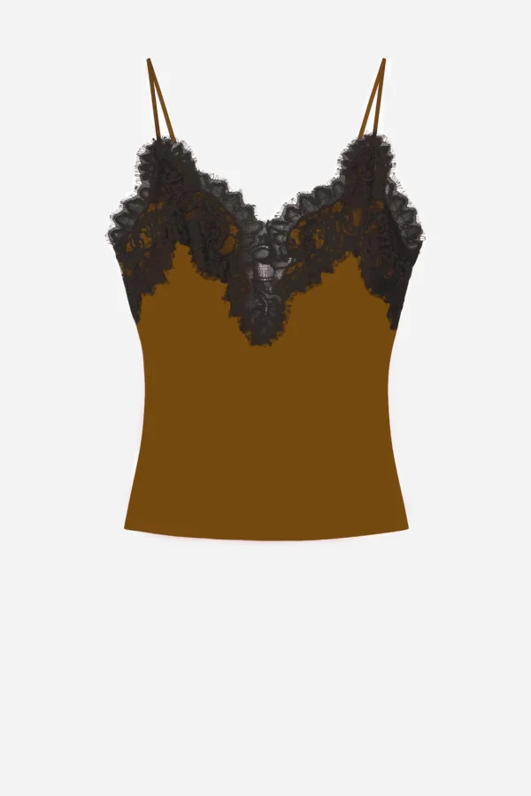 A.L.C. Blusen & Tops<Top Lennon in Mocha/Schwarz