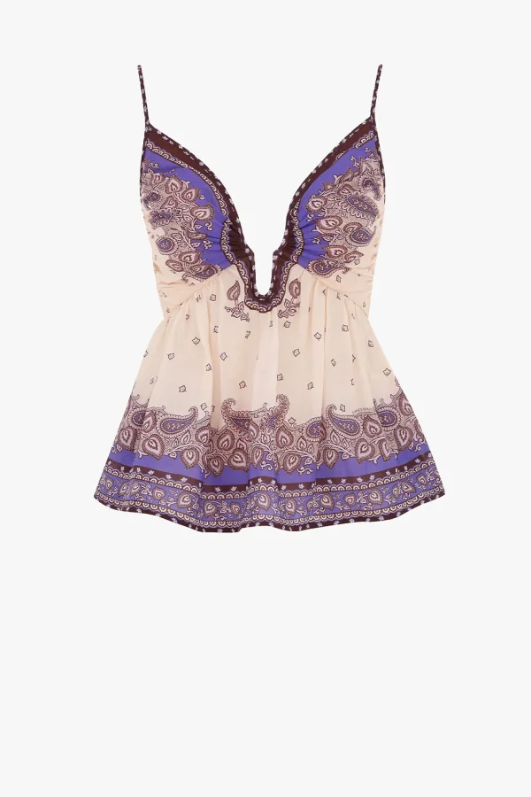 Zimmermann Blusen & Tops<Top Maxine in Purple Paisley