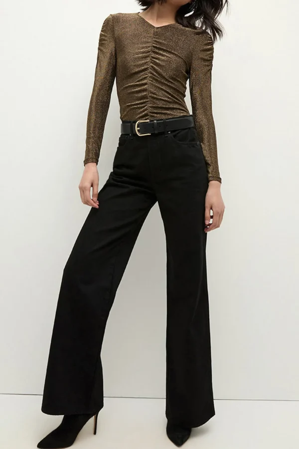 Veronica Beard Shirts, Tank Tops & Longsleeves<Top Neeta in Antique Gold Lurex