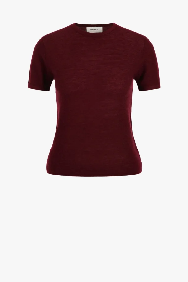 Lisa Yang Shirts, Tank Tops & Longsleeves<T-Shirt Ira in Burgundy
